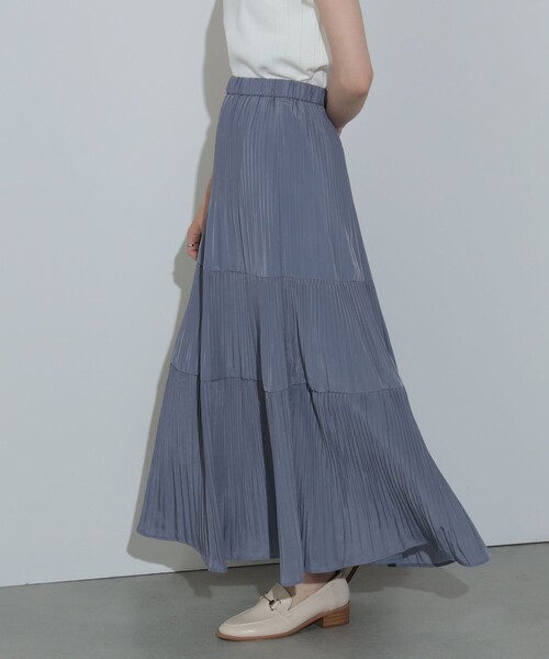 BEAMS HEART（ビームスハート）の「ケシプリーツ ティアードスカート（スカート・レディース・ネイビー/ブラウン系その他3/オリーブ/ブルー系その他/ブルー/グリーン系その他5・FREE）」の6枚目の写真