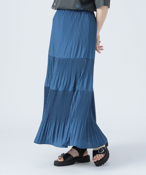 BEAMS HEART（ビームスハート）の「ケシプリーツ ティアードスカート（スカート・レディース・ネイビー/ブラウン系その他3/オリーブ/ブルー系その他/ブルー/グリーン系その他5・FREE）」の5枚目の写真