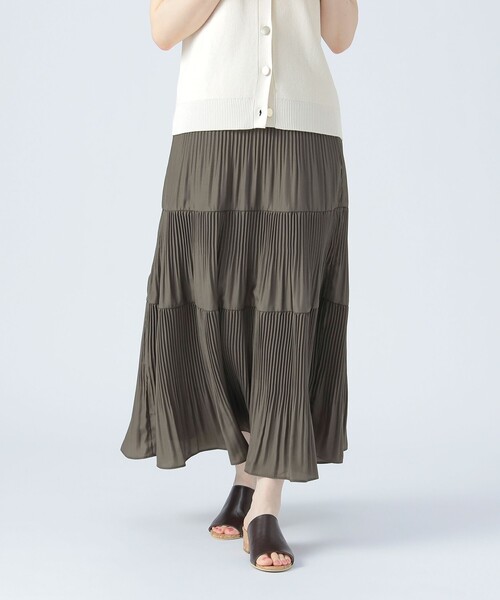 BEAMS HEART（ビームスハート）の「ケシプリーツ ティアードスカート（スカート・レディース・ネイビー/ブラウン系その他3/オリーブ/ブルー系その他/ブルー/グリーン系その他5・FREE）」の10枚目の写真