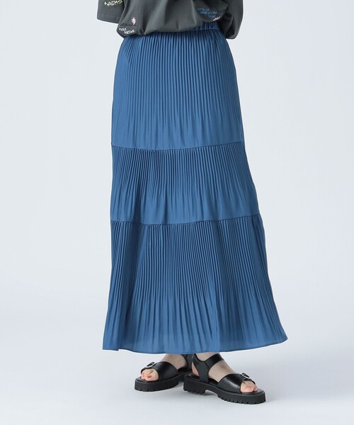 BEAMS HEART（ビームスハート）の「ケシプリーツ ティアードスカート（スカート・レディース・ネイビー/ブラウン系その他3/オリーブ/ブルー系その他/ブルー/グリーン系その他5・FREE）」の15枚目の写真