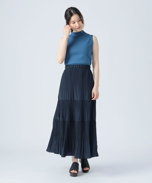 BEAMS HEART（ビームスハート）の「ケシプリーツ ティアードスカート（スカート・レディース・ネイビー/ブラウン系その他3/オリーブ/ブルー系その他/ブルー/グリーン系その他5・FREE）」の16枚目の写真