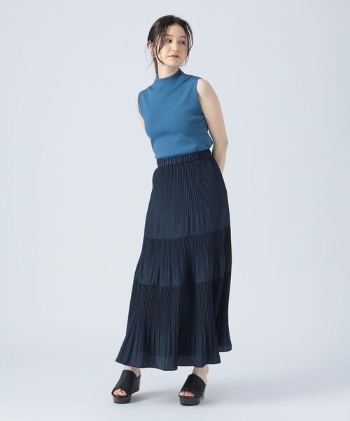 BEAMS HEART（ビームスハート）の「ケシプリーツ ティアードスカート（スカート・レディース・ネイビー/ブラウン系その他3/オリーブ/ブルー系その他/ブルー/グリーン系その他5・FREE）」の17枚目の写真