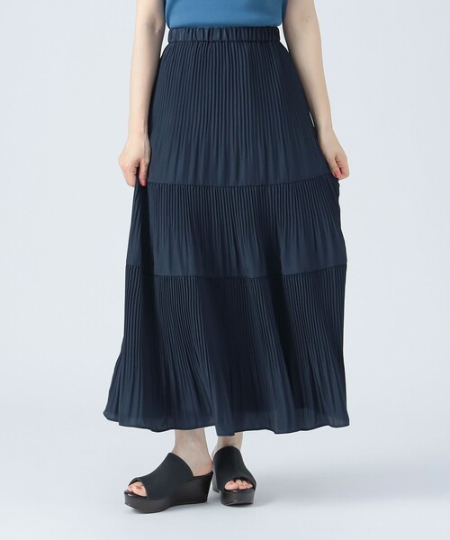 BEAMS HEART（ビームスハート）の「ケシプリーツ ティアードスカート（スカート・レディース・ネイビー/ブラウン系その他3/オリーブ/ブルー系その他/ブルー/グリーン系その他5・FREE）」の18枚目の写真