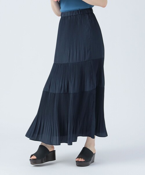 BEAMS HEART（ビームスハート）の「ケシプリーツ ティアードスカート（スカート・レディース・ネイビー/ブラウン系その他3/オリーブ/ブルー系その他/ブルー/グリーン系その他5・FREE）」の19枚目の写真