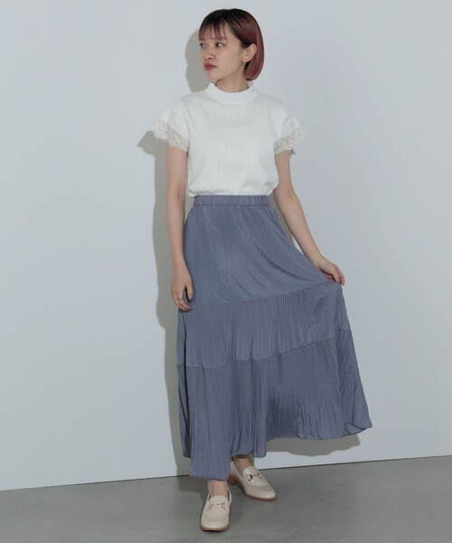 BEAMS HEART（ビームスハート）の「ケシプリーツ ティアードスカート（スカート・レディース・ネイビー/ブラウン系その他3/オリーブ/ブルー系その他/ブルー/グリーン系その他5・FREE）」の20枚目の写真