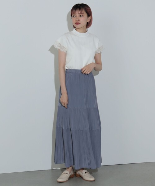 BEAMS HEART（ビームスハート）の「ケシプリーツ ティアードスカート（スカート・レディース・ネイビー/ブラウン系その他3/オリーブ/ブルー系その他/ブルー/グリーン系その他5・FREE）」の21枚目の写真