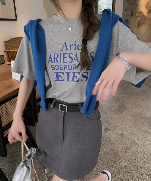 Chaco closet(チャコ クローゼット)の「フロントロゴプリントTシャツ(Tシャツ/カットソー・レディース・グレー/ブラック/ホワイト・FREE)」の7枚目の写真