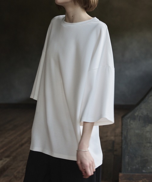 CIASENSE（シアセンス）の「Loose silhouettedrape punch short sleeve big T/ルーズシルエットドレープポンチ半袖ビッグT（Tシャツ/カットソー・メンズ・ホワイト/ブラック/チャコールグレー・M/L）」の7枚目の写真