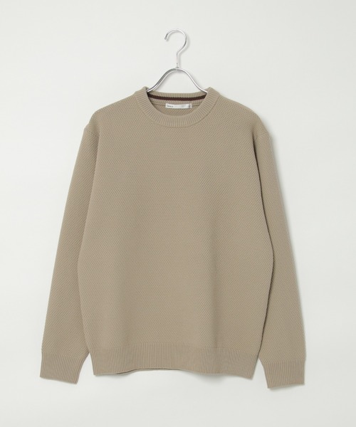 ikka(イッカ)の「GOKU楽ニット鹿の子クルーネック(ニット/セーター・メンズ・グリーン/ネイビー/ベージュ・S/M/L/XL)」の2枚目の写真