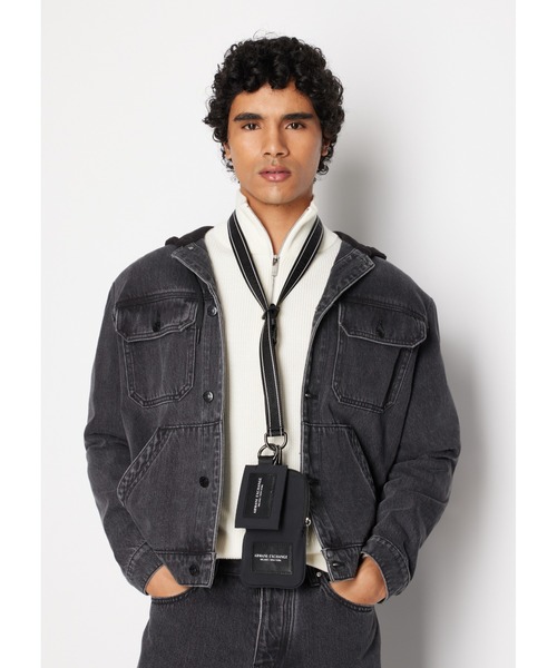 ARMANI EXCHANGE（アルマーニエクスチェンジ）の「【A|X アルマーニ エクスチェンジ】AXロゴ　小物入れ/PHONEケース（ポーチ・メンズ・ブラック・FREE）」の4枚目の写真