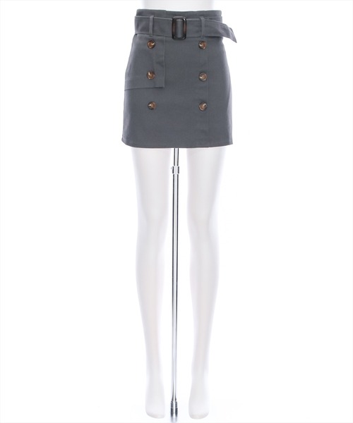 clear（クリア）の「インナーパンツ付キトレンチミニスカート[大人 カジュアル 着回し抜群]≪2024AW≫（スカート・レディース・チャコールグレー/ベージュ/グレイッシュベージュ・S/M）」の14枚目の写真