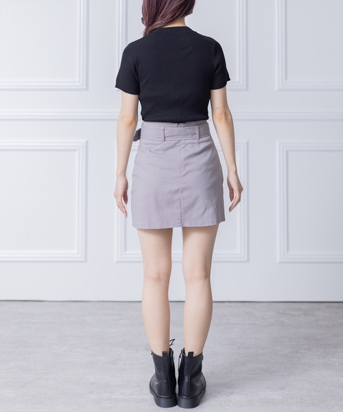 clear（クリア）の「インナーパンツ付キトレンチミニスカート[大人 カジュアル 着回し抜群]≪2024AW≫（スカート・レディース・チャコールグレー/ベージュ/グレイッシュベージュ・S/M）」の15枚目の写真