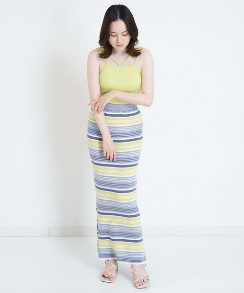 A de a.v.v（アードアー・ヴェ・ヴェ）の「テレコキャミ（Tシャツ/カットソー・レディース・ブラック/イエロー/パープル・39）」の6枚目の写真