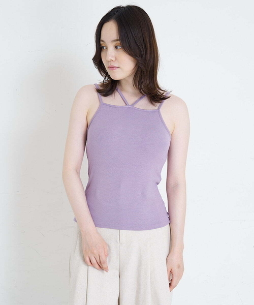 A de a.v.v（アードアー・ヴェ・ヴェ）の「テレコキャミ（Tシャツ/カットソー・レディース・ブラック/イエロー/パープル・39）」の9枚目の写真