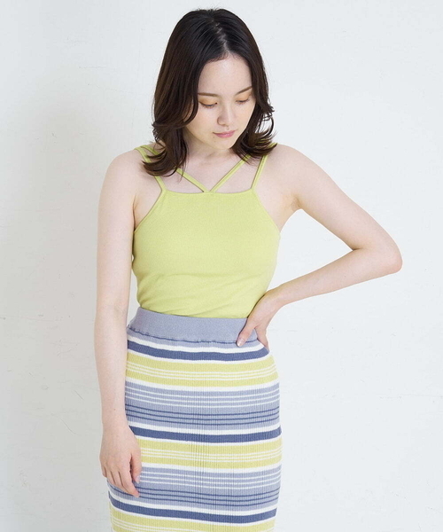 A de a.v.v（アードアー・ヴェ・ヴェ）の「テレコキャミ（Tシャツ/カットソー・レディース・ブラック/イエロー/パープル・39）」の19枚目の写真