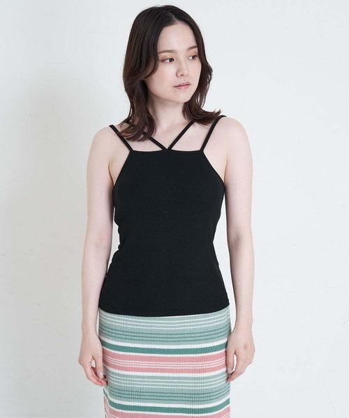 A de a.v.v（アードアー・ヴェ・ヴェ）の「テレコキャミ（Tシャツ/カットソー・レディース・ブラック/イエロー/パープル・39）」の7枚目の写真