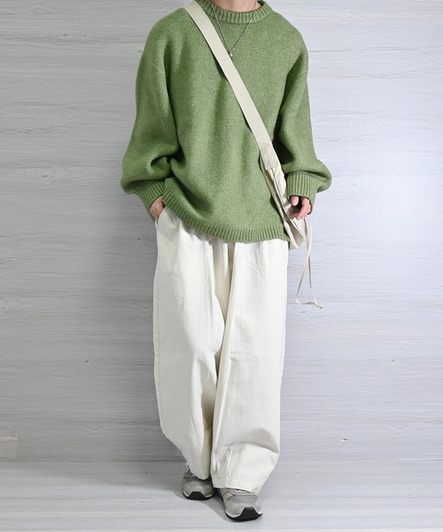 anown（アノン）の「バルーンスリーブメランジニット【れお×anown限定コラボ】（ニット/セーター・メンズ・ライトベージュ/グリーン/グレー・S/M）」の5枚目の写真