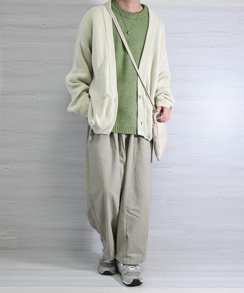 anown（アノン）の「バルーンスリーブメランジニット【れお×anown限定コラボ】（ニット/セーター・メンズ・ライトベージュ/グリーン/グレー・S/M）」の9枚目の写真