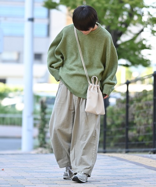 anown（アノン）の「バルーンスリーブメランジニット【れお×anown限定コラボ】（ニット/セーター・メンズ・ライトベージュ/グリーン/グレー・S/M）」の11枚目の写真