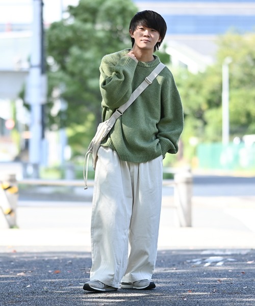 anown（アノン）の「バルーンスリーブメランジニット【れお×anown限定コラボ】（ニット/セーター・メンズ・ライトベージュ/グリーン/グレー・S/M）」の12枚目の写真