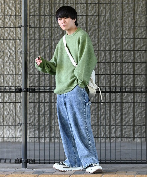 anown（アノン）の「バルーンスリーブメランジニット【れお×anown限定コラボ】（ニット/セーター・メンズ・ライトベージュ/グリーン/グレー・S/M）」の13枚目の写真