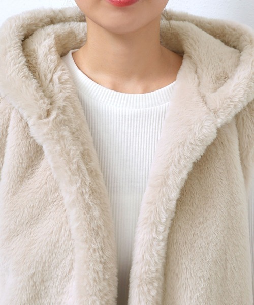 andme（アンドミー）の「【新色追加】フーディファーベスト（ベスト・レディース・アイボリー/モカ/チャコールグレー/ベージュ/グレー系その他・F(M)）」の17枚目の写真