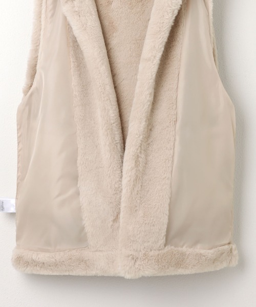 andme（アンドミー）の「【新色追加】フーディファーベスト（ベスト・レディース・アイボリー/モカ/チャコールグレー/ベージュ/グレー系その他・F(M)）」の15枚目の写真