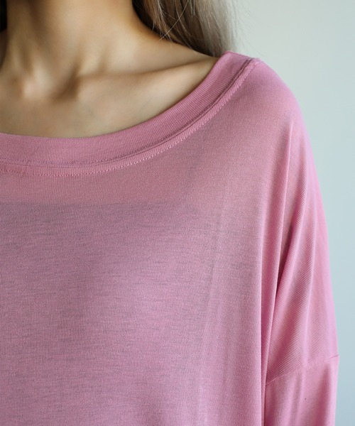 Jasmine Grandiflorum（ジャスミングランディフローラム）の「【Jasmine】オーバー肩見せトップス（Tシャツ/カットソー・レディース・ピンク/ブラック/ダークグレー/ホワイト・FREE）」の13枚目の写真