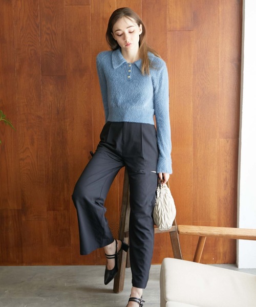 archives（アルシーヴ）の「フェザークラシカルポロニット（ニット/セーター・レディース・アイボリー/ブラック/ピンクベージュ/ブルー・MEDIUM）」の10枚目の写真