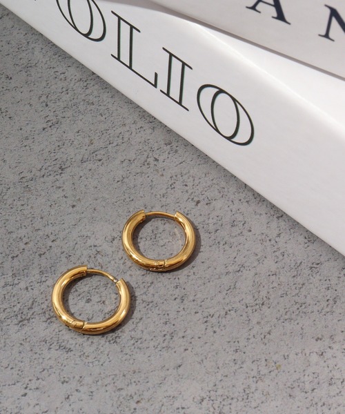 FUNALIVE（ファンアライブ）の「JON ステンレスフープピアス シンプル（ピアス（両耳用）・メンズ・シルバー/ブラック/ゴールド・FREE）」の8枚目の写真