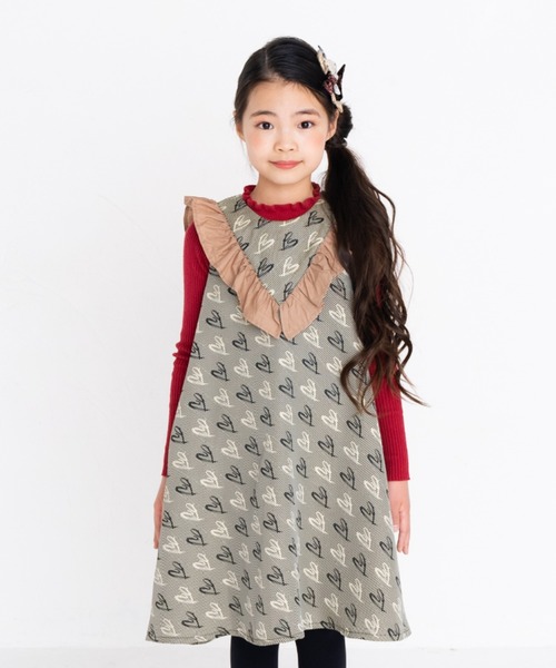 【セール】ななめハートジャガードジャンパースカート（ジャンパースカート）｜nino（ニノ）