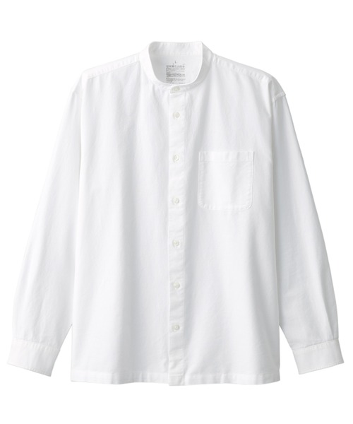 無印良品（ムジルシリョウヒン）の「洗いざらしオックススタンドカラー長袖シャツ（シャツ/ブラウス・メンズ・レンガ/ダークグレー/ホワイト/ホワイト系1/ベージュ系/カーキ系4/ネイビー系4/カーキ・XS/S/XXL/XL/M/L）」の13枚目の写真