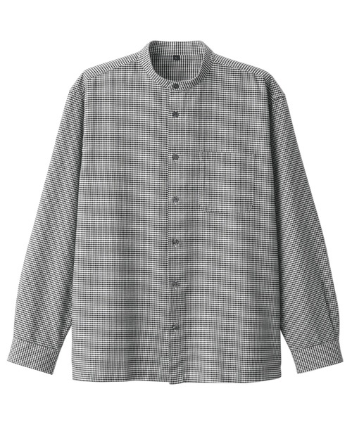 無印良品（ムジルシリョウヒン）の「洗いざらしオックススタンドカラー長袖シャツ（シャツ/ブラウス・メンズ・レンガ/ダークグレー/ホワイト/ホワイト系1/ベージュ系/カーキ系4/ネイビー系4/カーキ・XS/S/XXL/XL/M/L）」の19枚目の写真