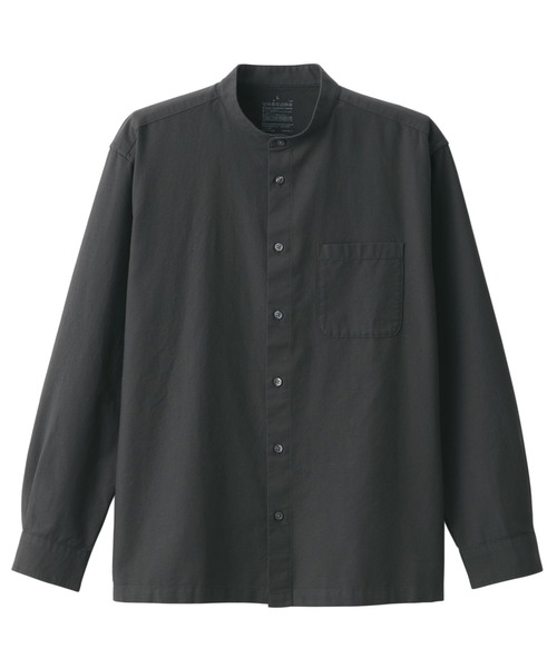 セール】洗いざらしオックススタンドカラー長袖シャツ（シャツ