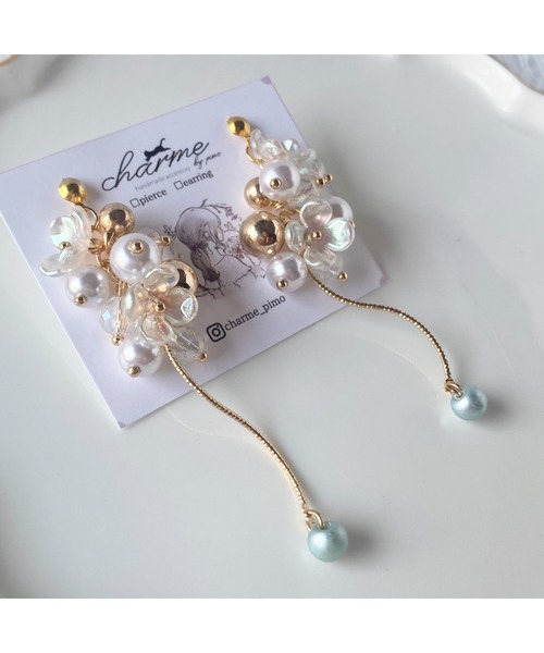 tone(トーン)の「【charme by pimo 】天然石 ピアス(MA)(ピアス(両耳用)・レディース・グリーン・FREE)」の5枚目の写真