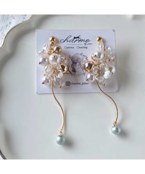 tone(トーン)の「【charme by pimo 】天然石 ピアス(MA)(ピアス(両耳用)・レディース・グリーン・FREE)」の6枚目の写真