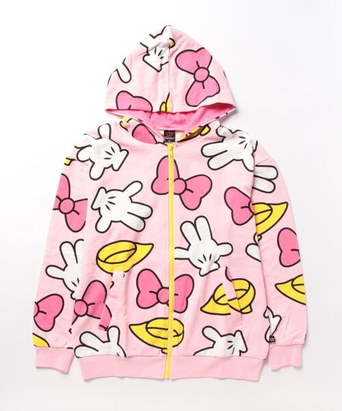 Disney（ディズニー）の「親子お揃い ディズニー アイコン総柄ジップパーカー 8742A（パーカー・レディース・ブラック×レッド/その他9・XL/S/M/L）」の15枚目の写真