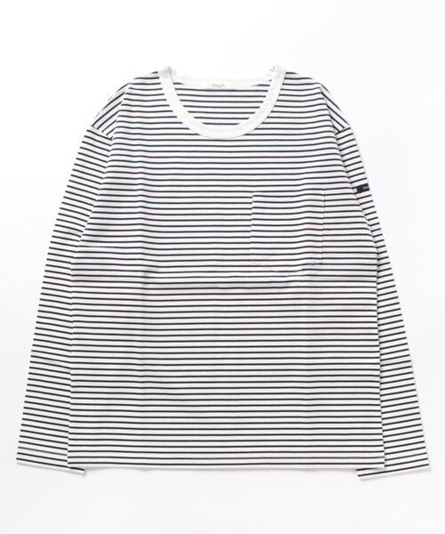 Grand PARK（グランドパーク）の「日本製デラヴェ天竺ロングスリーブボーダーＴシャツ（Tシャツ/カットソー・メンズ・その他/ホワイト/ネイビー・MEDIUM/LARGE）」の18枚目の写真