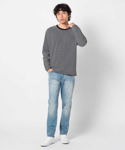 Grand PARK（グランドパーク）の「日本製デラヴェ天竺ロングスリーブボーダーＴシャツ（Tシャツ/カットソー・メンズ・その他/ホワイト/ネイビー・MEDIUM/LARGE）」の5枚目の写真