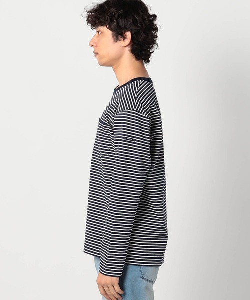 Grand PARK（グランドパーク）の「日本製デラヴェ天竺ロングスリーブボーダーＴシャツ（Tシャツ/カットソー・メンズ・その他/ホワイト/ネイビー・MEDIUM/LARGE）」の7枚目の写真