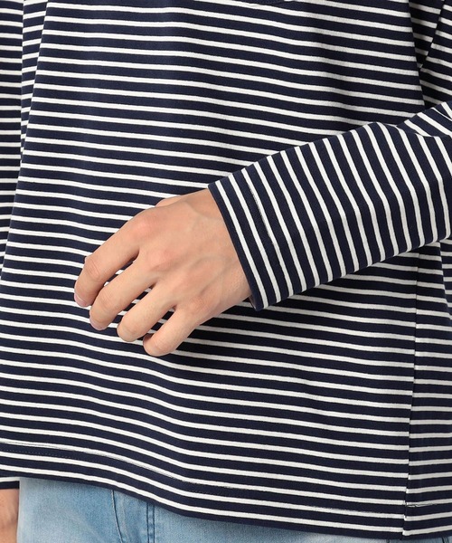 Grand PARK（グランドパーク）の「日本製デラヴェ天竺ロングスリーブボーダーＴシャツ（Tシャツ/カットソー・メンズ・その他/ホワイト/ネイビー・MEDIUM/LARGE）」の10枚目の写真