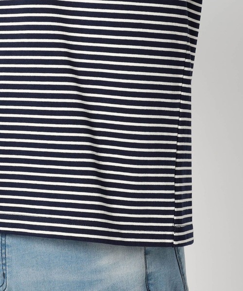 Grand PARK（グランドパーク）の「日本製デラヴェ天竺ロングスリーブボーダーＴシャツ（Tシャツ/カットソー・メンズ・その他/ホワイト/ネイビー・MEDIUM/LARGE）」の11枚目の写真