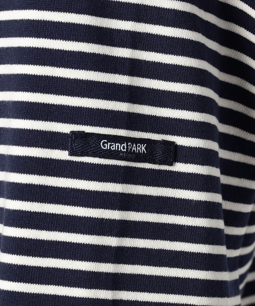 Grand PARK（グランドパーク）の「日本製デラヴェ天竺ロングスリーブボーダーＴシャツ（Tシャツ/カットソー・メンズ・その他/ホワイト/ネイビー・MEDIUM/LARGE）」の12枚目の写真