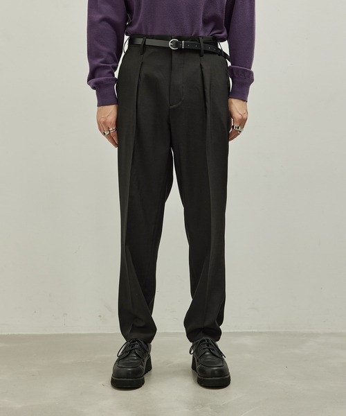 JUNRED(ジュンレッド)の「ウーリーカチオンスリムパンツ(スラックス・メンズ・ブラック/ベージュ/ダークグリーン・L/LL/M/S)」の4枚目の写真