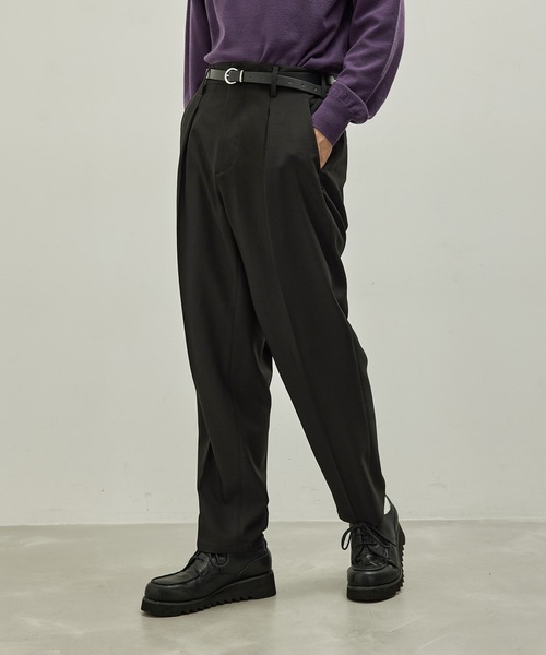 JUNRED(ジュンレッド)の「ウーリーカチオンスリムパンツ(スラックス・メンズ・ブラック/ベージュ/ダークグリーン・L/LL/M/S)」の5枚目の写真