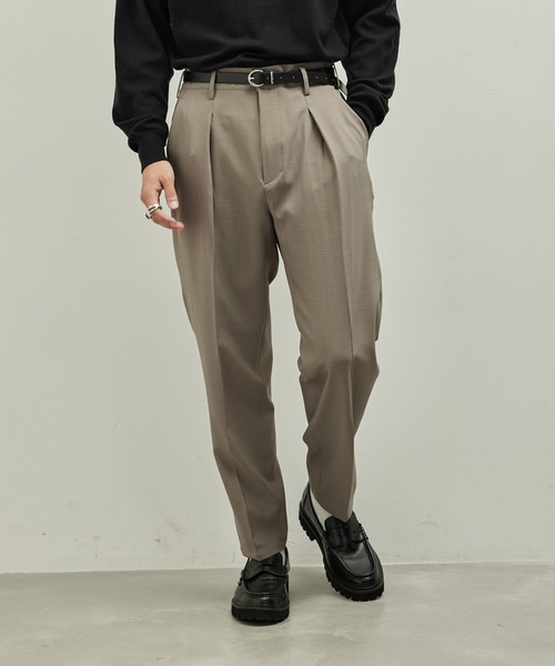 JUNRED(ジュンレッド)の「ウーリーカチオンスリムパンツ(スラックス・メンズ・ブラック/ベージュ/ダークグリーン・L/LL/M/S)」の6枚目の写真