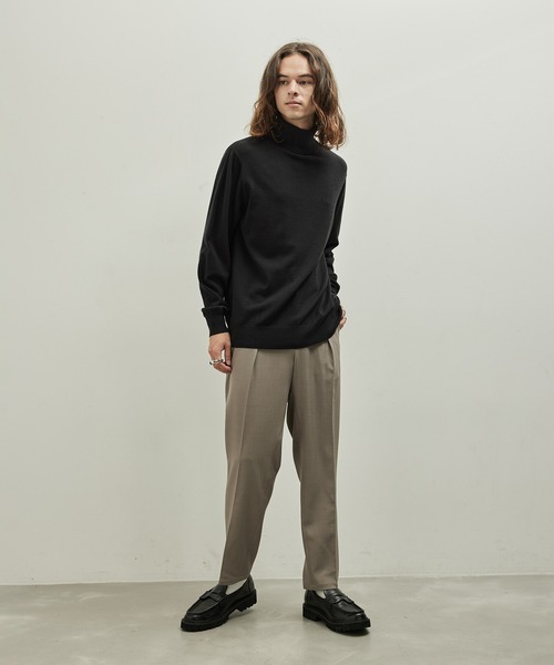 JUNRED(ジュンレッド)の「ウーリーカチオンスリムパンツ(スラックス・メンズ・ブラック/ベージュ/ダークグリーン・L/LL/M/S)」の14枚目の写真