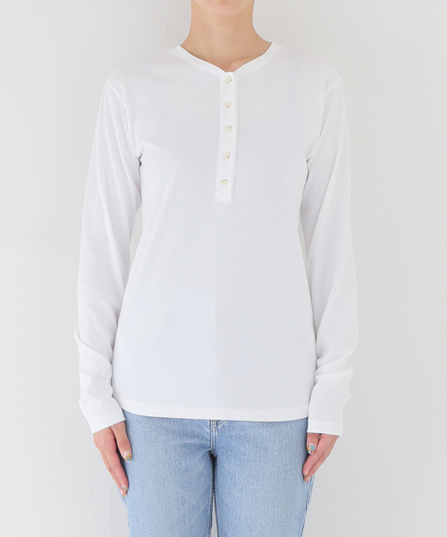 mt9070- Jacquard Combination Henley Neck Cut sew ヘンリー