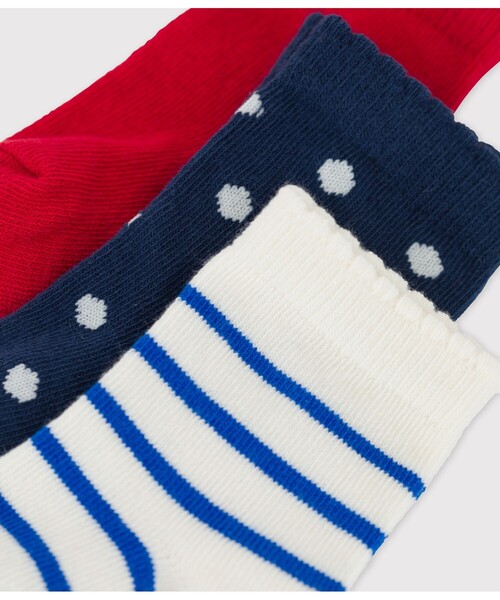 PETIT BATEAU（プチバトー）の「ソックス３枚組（ソックス/靴下・キッズ・ブルー系その他/レッド系その他・6m-12m/18m-36m）」の3枚目の写真