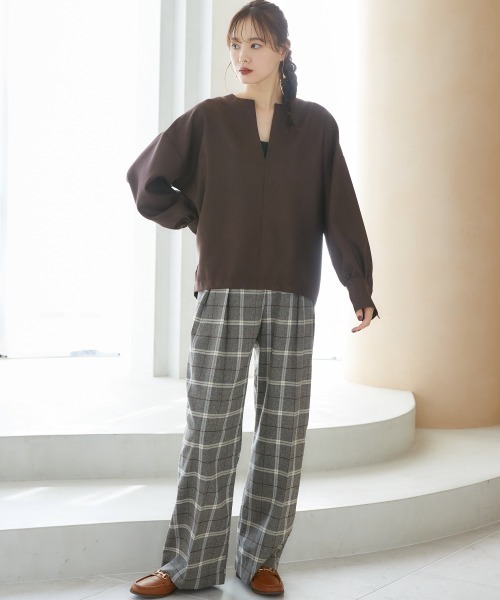 miclat（ミクラ）の「大きいサイズ　タックワイドパンツ　miclat（その他パンツ・レディース・ブラウン系/ブラック・3L/LL/5L/4L/L）」の15枚目の写真